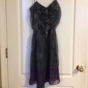 NWT 382 Three Eighty Two Ombré Ruffle Sleeveless Mini Dress M Party Cocktail‎